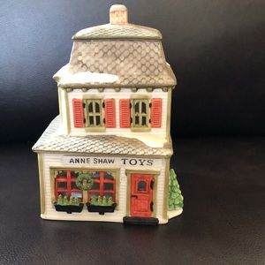 NIB Dept 56. Anne Shaw Toys lighted building.